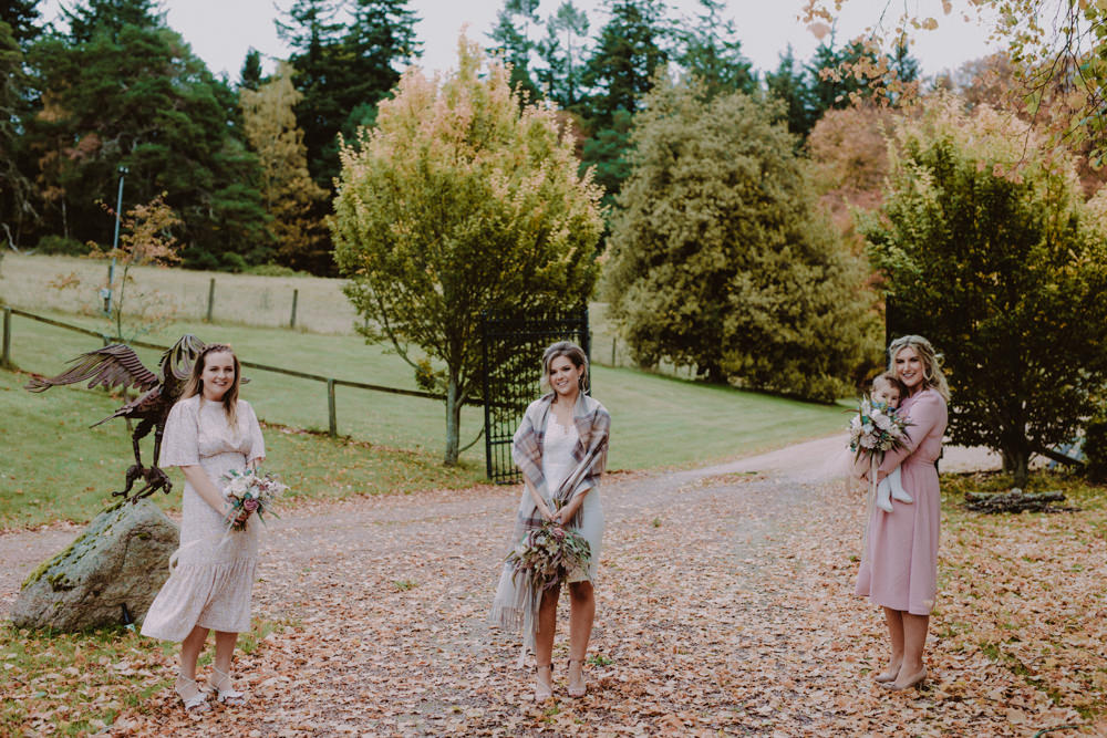 Pink Bridesmaids Dress Dresses Aberdeenshire Country House Wedding John Elphinstone Stirling