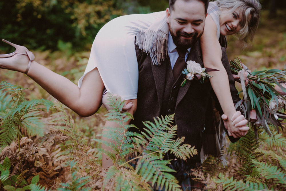 Groom Brown Tweed Suit Tartan Kilt Aberdeenshire Country House Wedding John Elphinstone Stirling