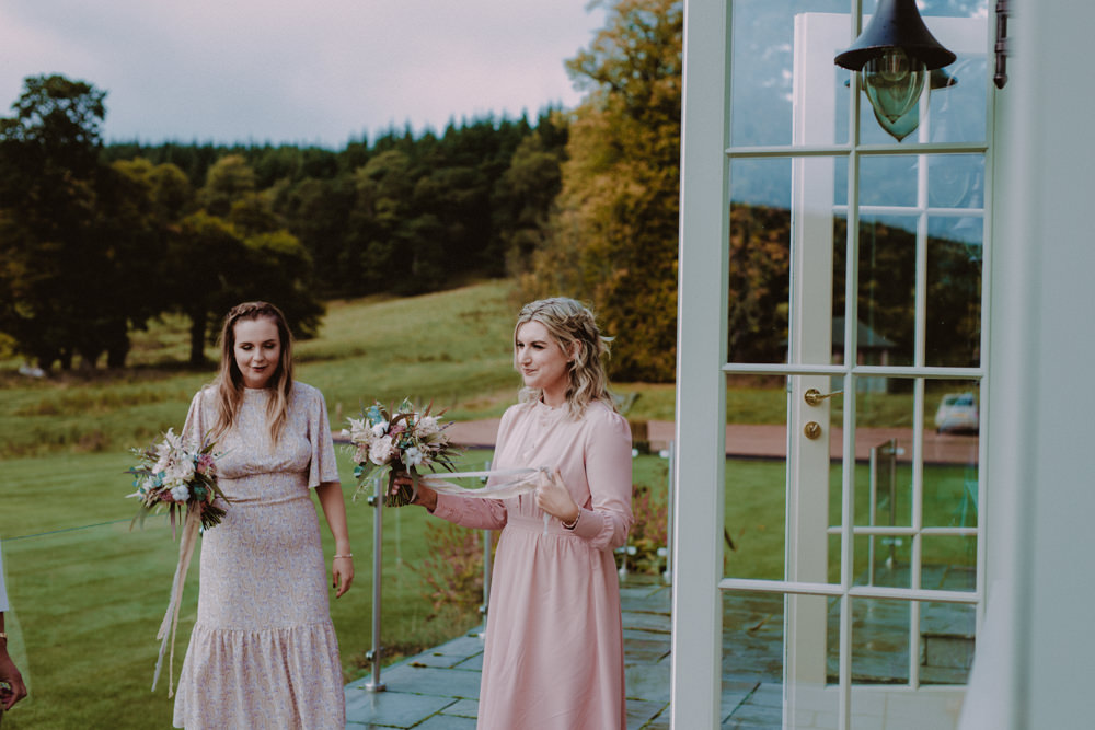 Pink Bridesmaids Dress Dresses Aberdeenshire Country House Wedding John Elphinstone Stirling