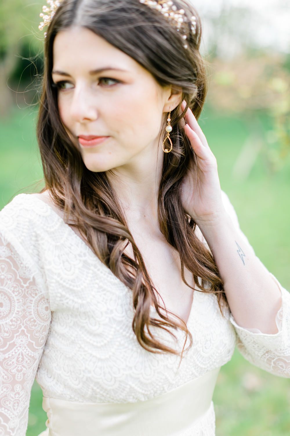 Bride Bridal Earrings Boho Spring Wedding Jessica Holt Photography