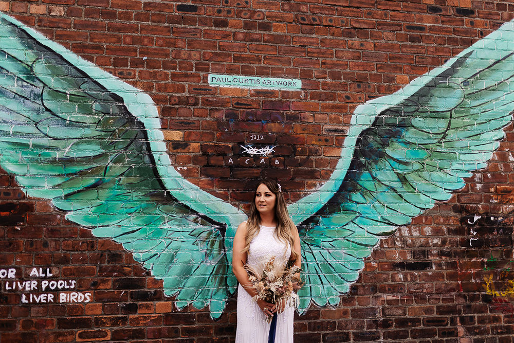 Dress Gown Bride Bridal Lace Clockworks Wedding Liverpool Rachel Burt Photography