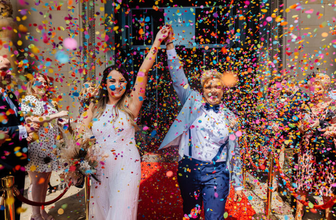 Clockworks Wedding Liverpool Rachel Burt Photography Confetti Throw