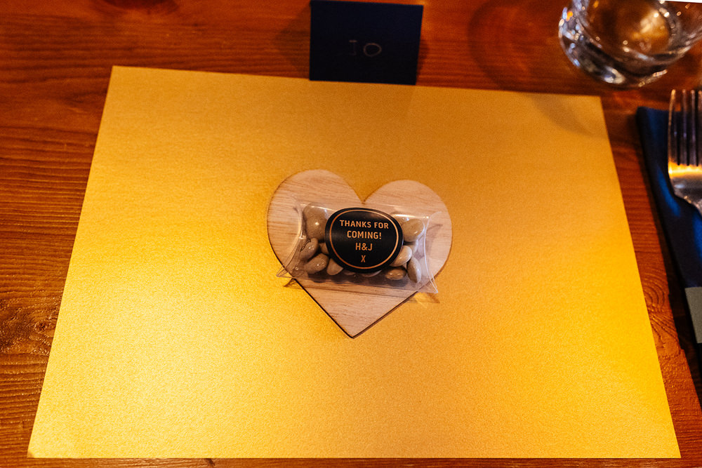 Place Setting Favour Clockworks Wedding Liverpool Rachel Burt Photography