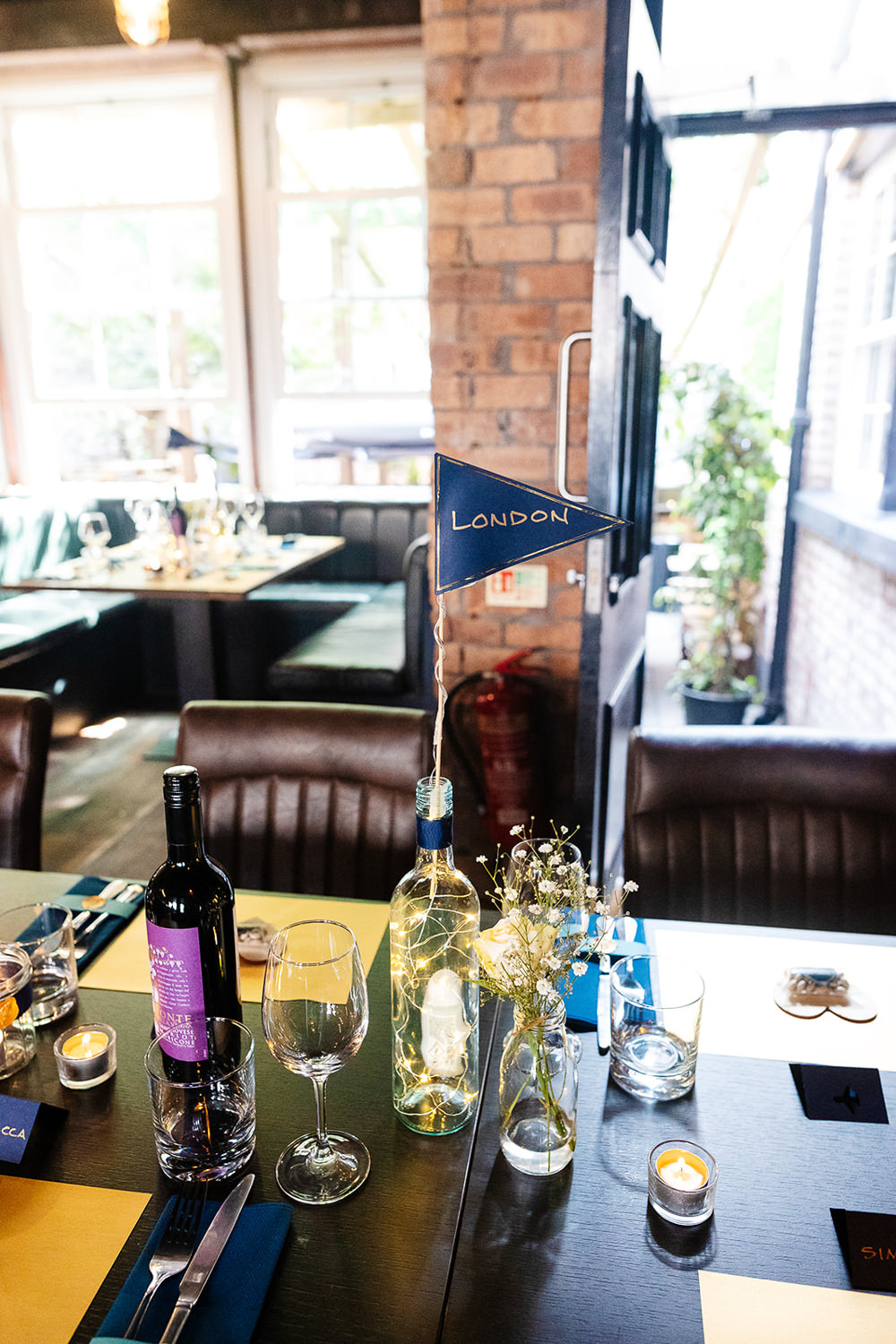 Pennant Flag Table Name Clockworks Wedding Liverpool Rachel Burt Photography