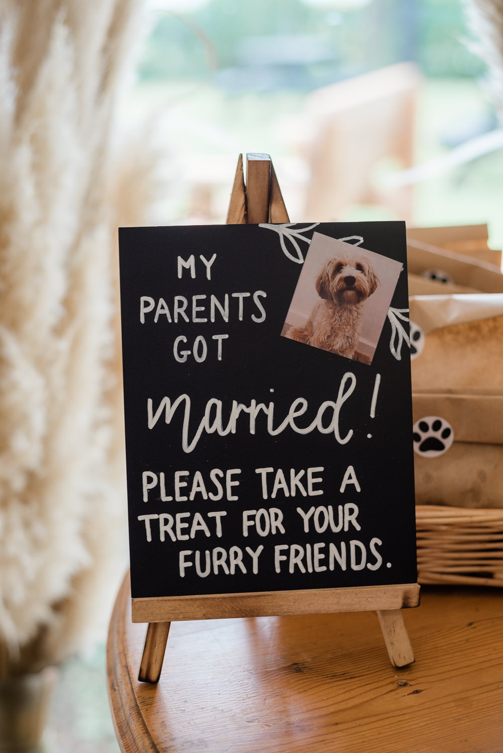 Dog Pet Favours Sign Crown Lodge Wedding Tasmin May Photography