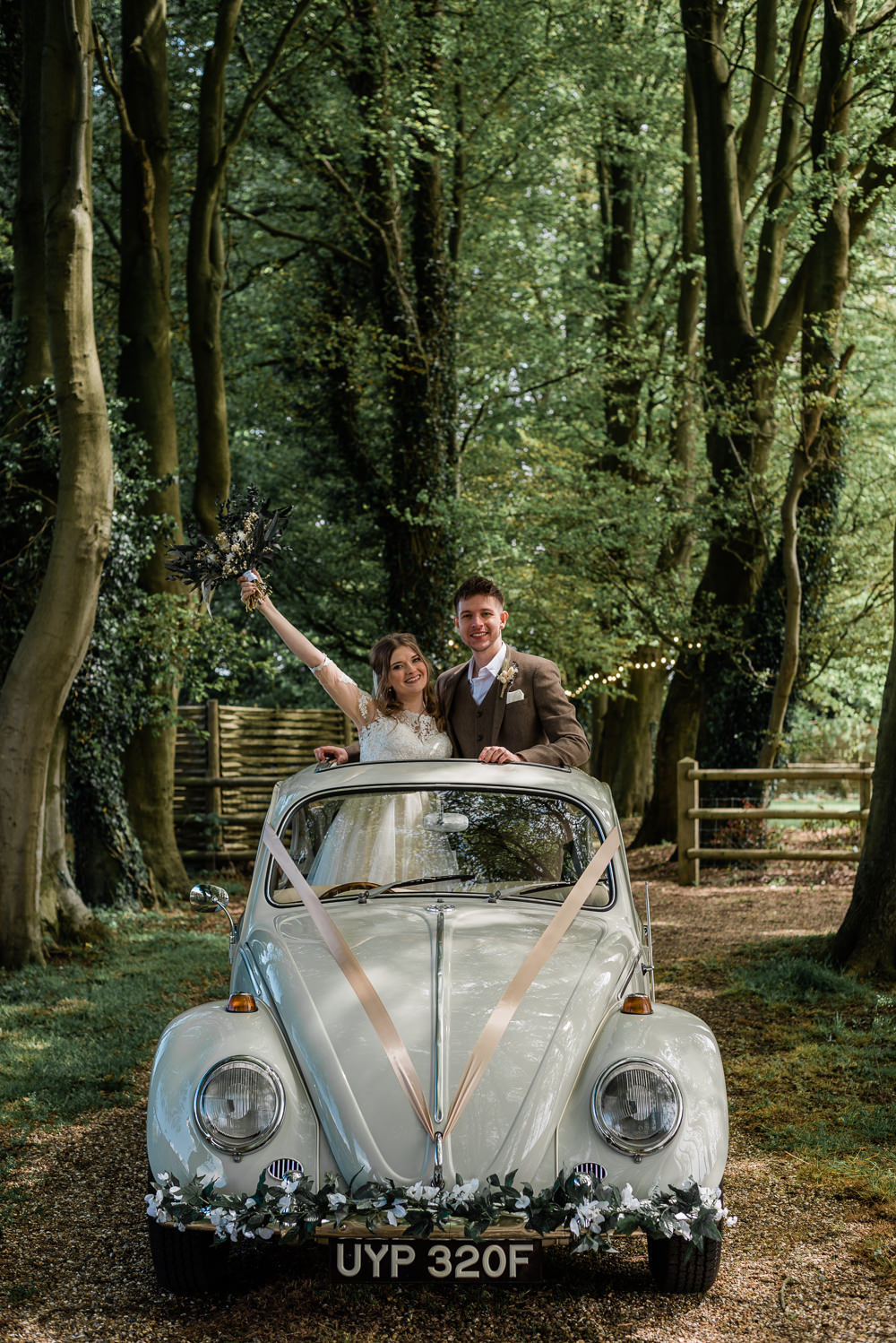 Crown Lodge Wedding Tasmin May Photography VW Beetle Transport Car