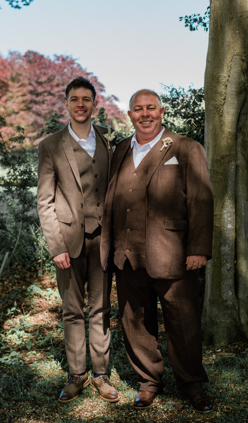 Groom Best Man Groomsmen Brown Tweed Suits Crown Lodge Wedding Tasmin May Photography