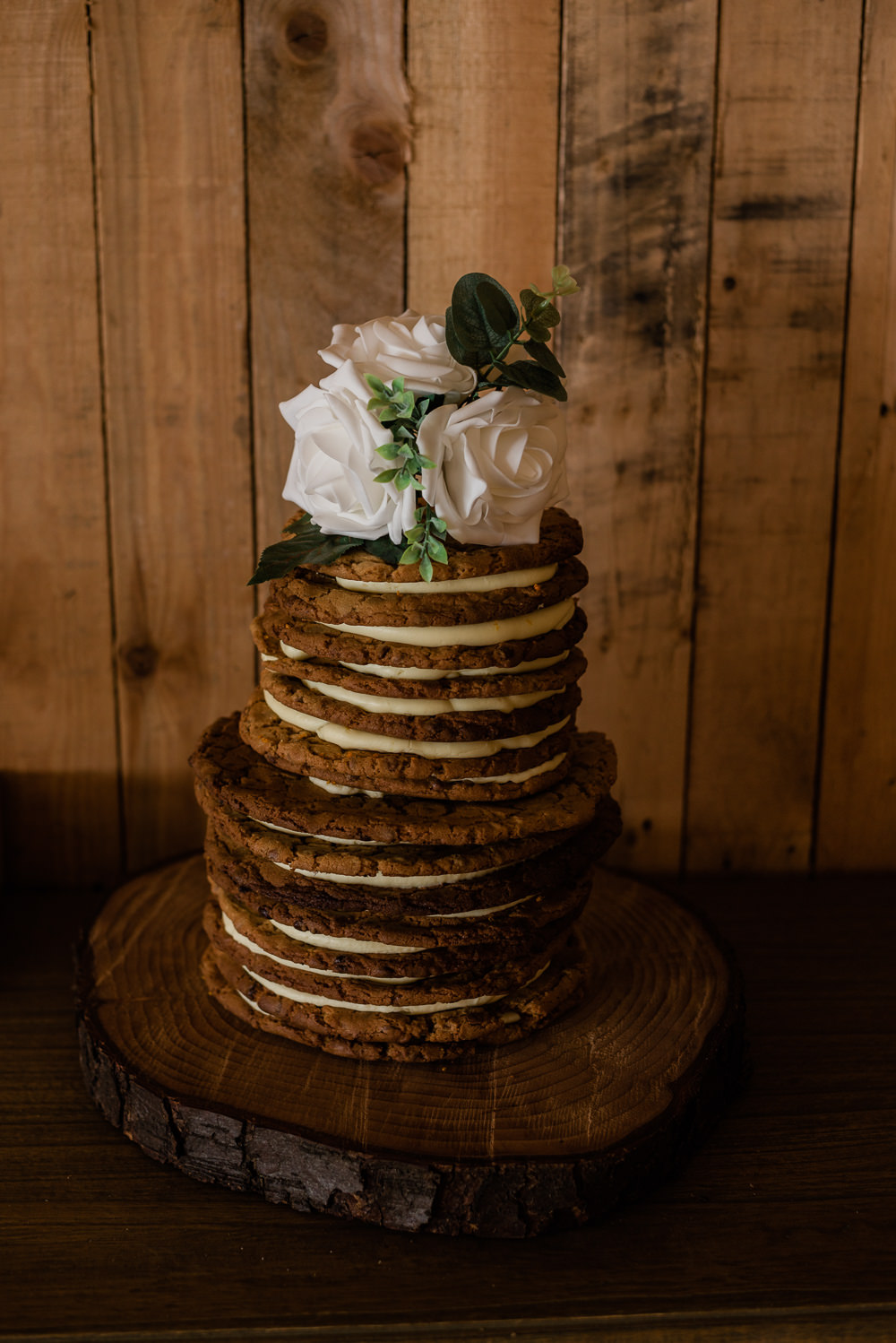 Cookie Stack Layer Cake Chocolate Naked Flowers Crown Lodge Wedding Tasmin May Photography
