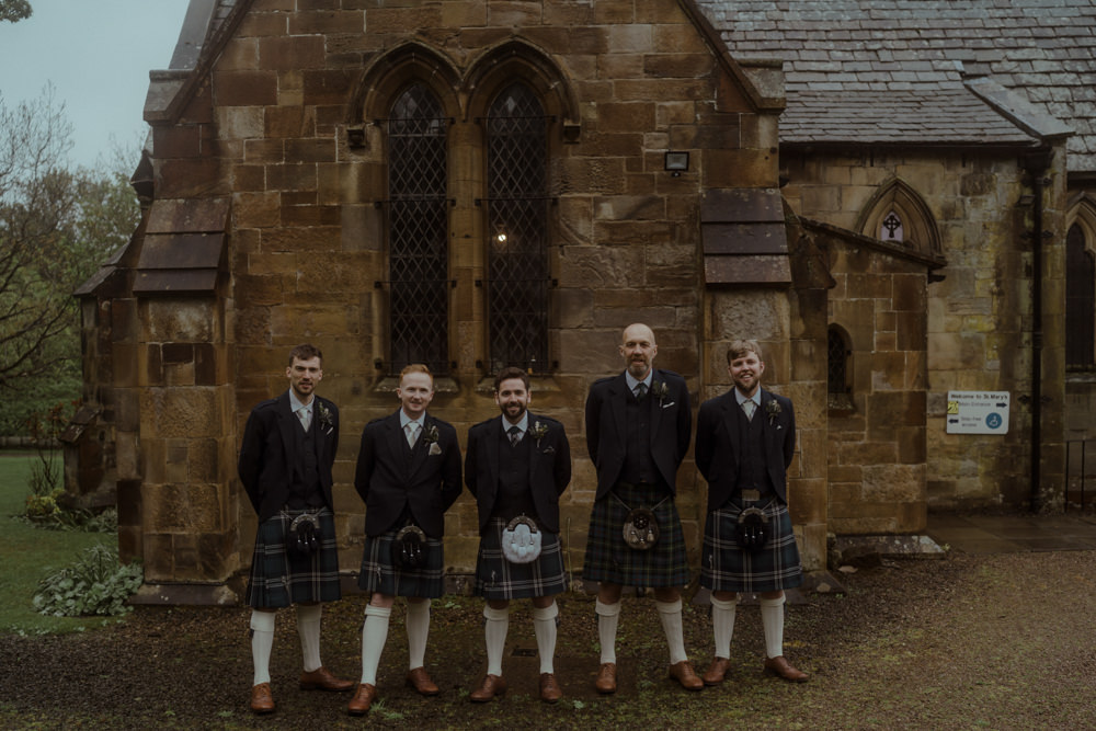 Dalmahoy Hotel Wedding Belle Art Photography Groom Groomsmen Kilts