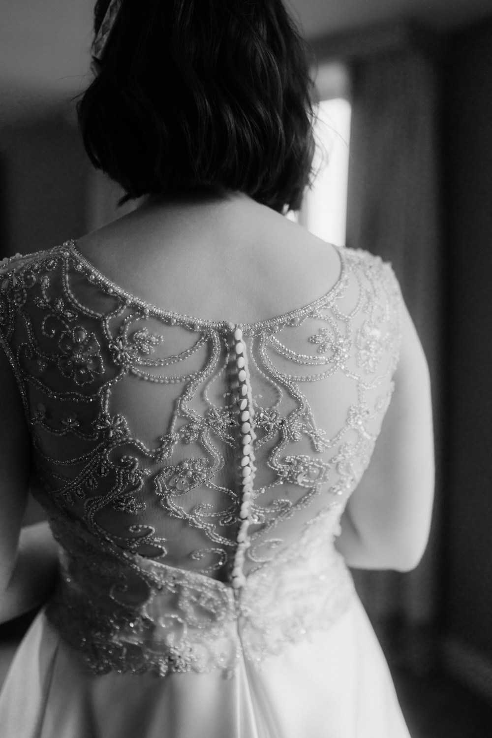 Dress Gown Bride Bridal Lace Back Pockets Dalmahoy Hotel Wedding Belle Art Photography
