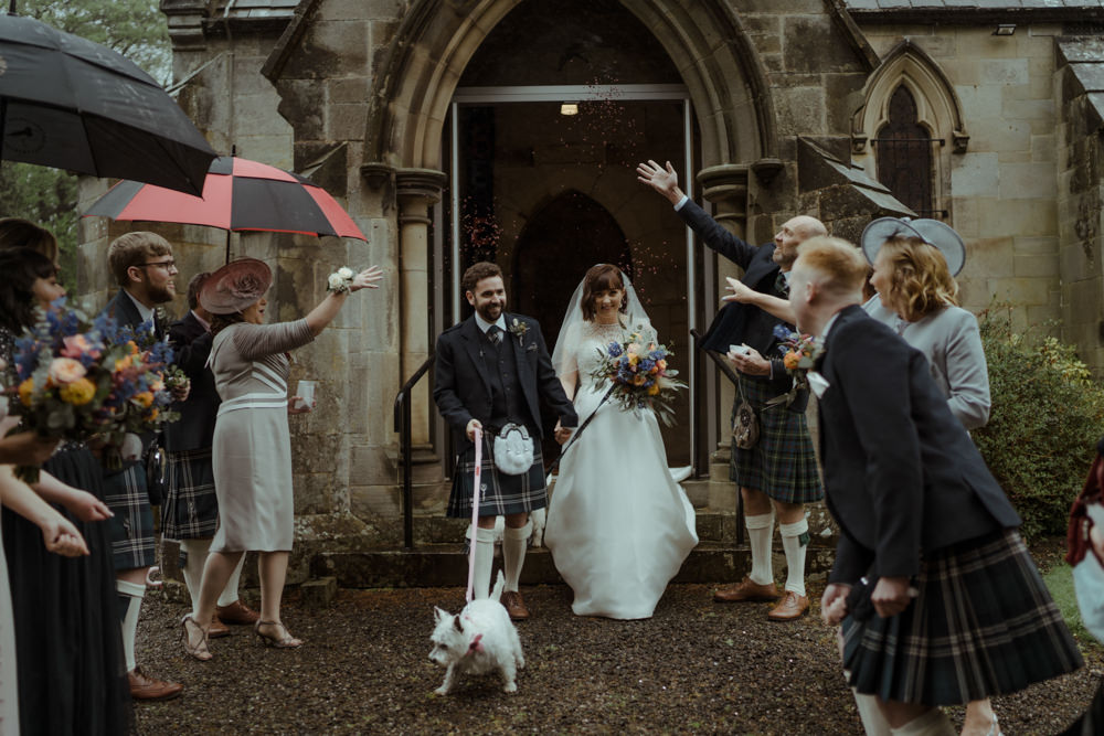 Confetti Throw Dalmahoy Hotel Wedding Belle Art Photography