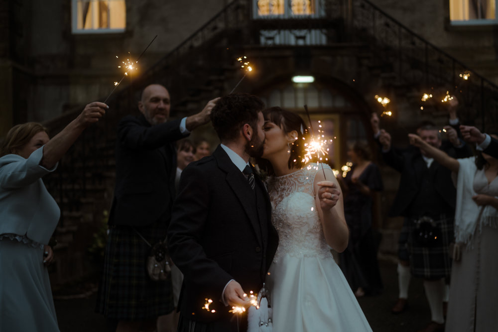 Sparklers Sparkler Exit Send Off Dalmahoy Hotel Wedding Belle Art Photography