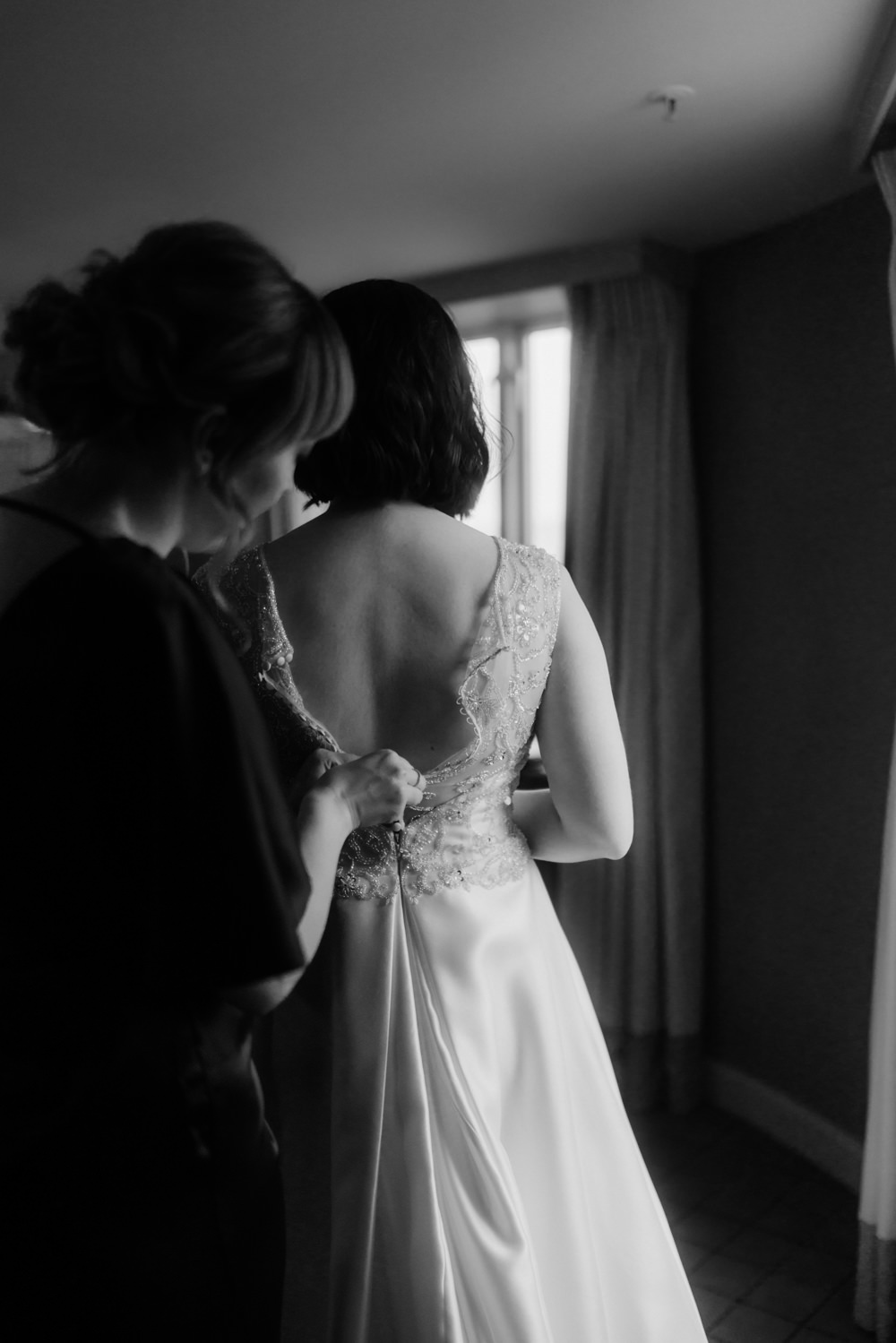 Dress Gown Bride Bridal Lace Back Pockets Dalmahoy Hotel Wedding Belle Art Photography