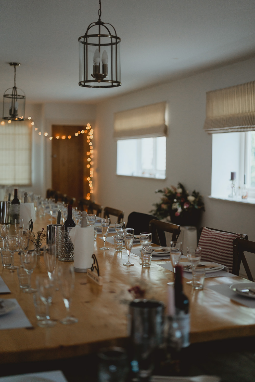 Long Table Wooden Flowers Decor Simple Fishley Hall Wedding Georgia Rachael