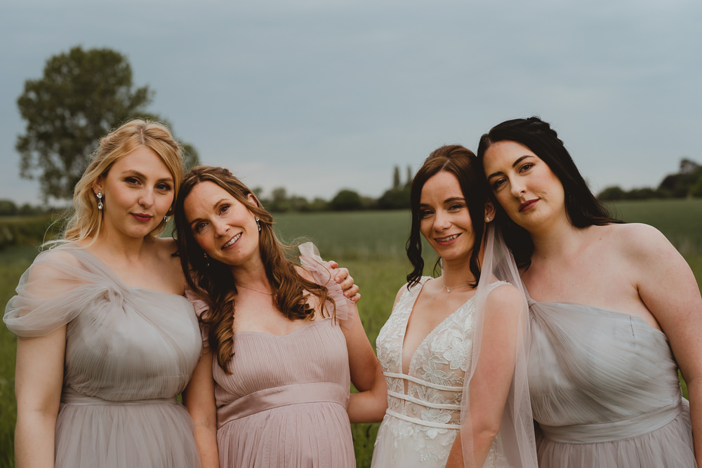 Mismatched Pink Bridesmaids Dresses Fishley Hall Wedding Georgia Rachael