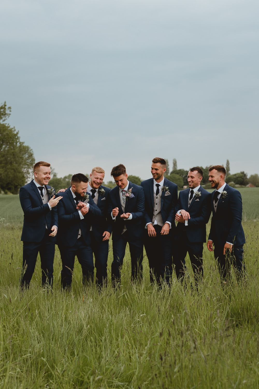 Groom Groomsmen Blue Suit Grey Waistcoat Fishley Hall Wedding Georgia Rachael