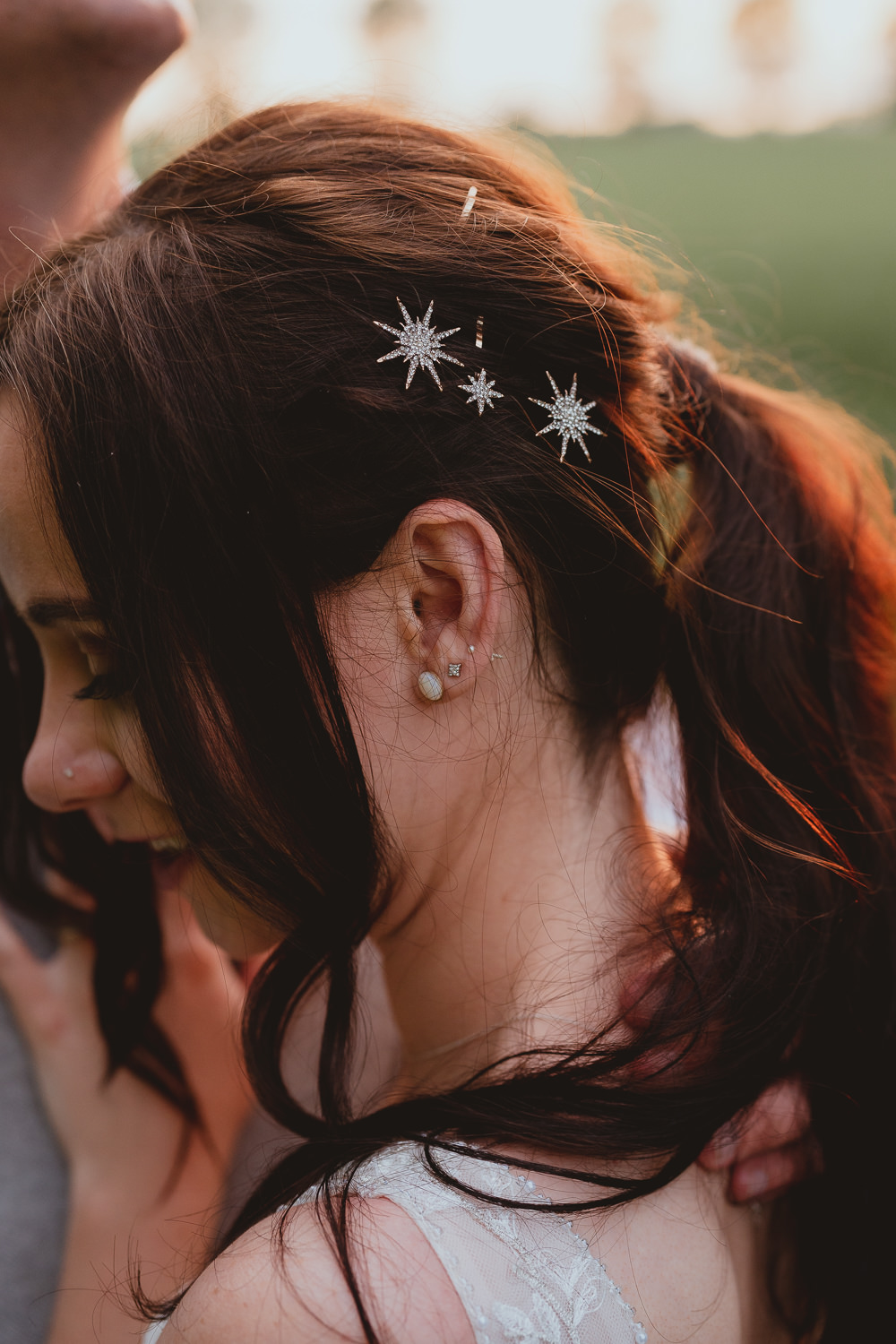 Bride Bridal Ponytail Hair Style Star Clips Fishley Hall Wedding Georgia Rachael