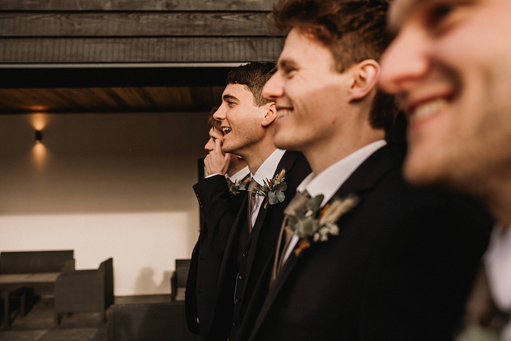 Groom Suit Black Grey Tie Groomsmen Henblas Country Park Wedding Love Luella