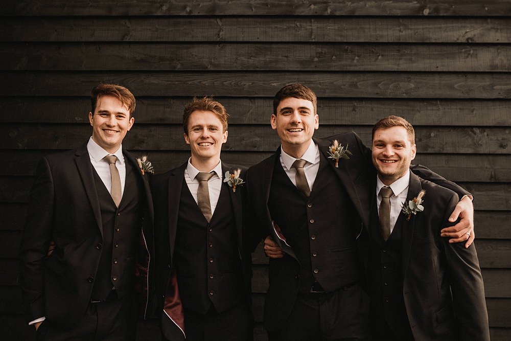 Groom Suit Black Grey Tie Groomsmen Henblas Country Park Wedding Love Luella