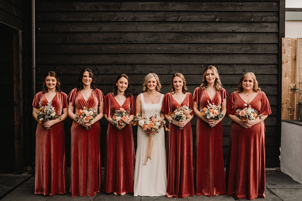 Velvet Bridesmaids Dress Dresses Burnt Orange Rust Henblas Country Park Wedding Love Luella