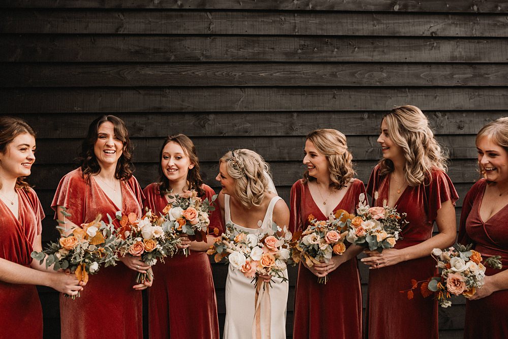 Velvet Bridesmaids Dress Dresses Burnt Orange Rust Henblas Country Park Wedding Love Luella