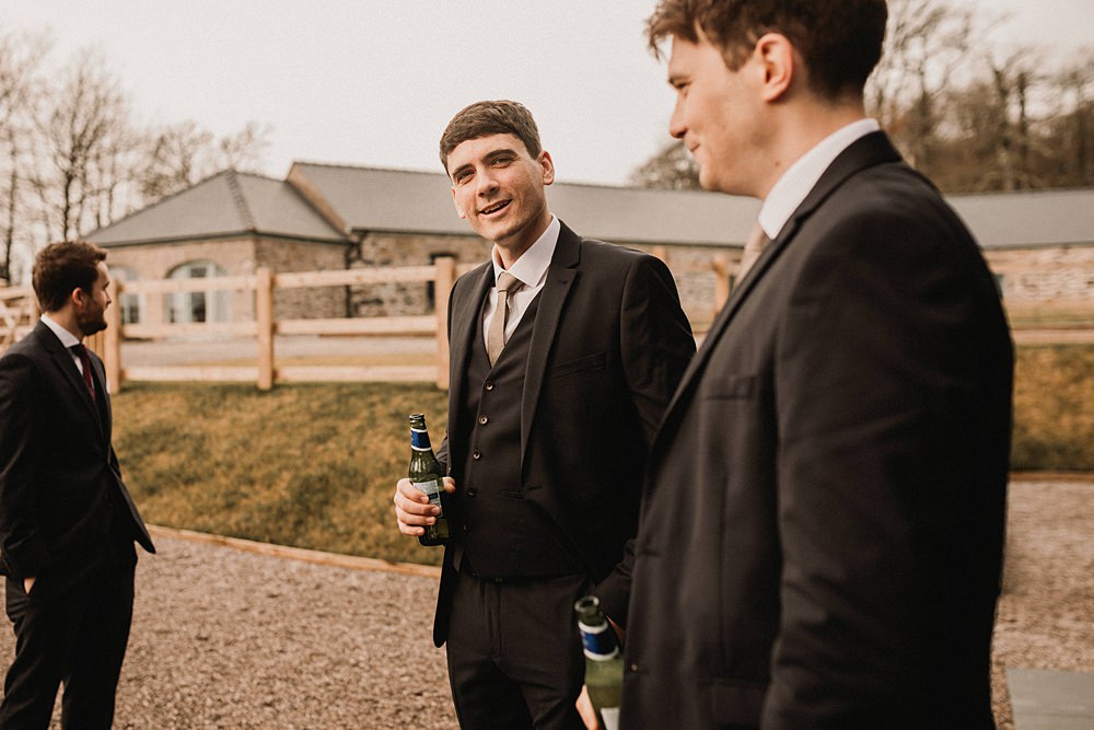 Groom Suit Black Grey Tie Henblas Country Park Wedding Love Luella