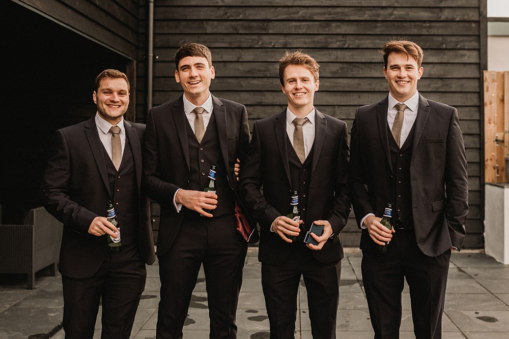 Groom Suit Black Grey Tie Groomsmen Henblas Country Park Wedding Love Luella