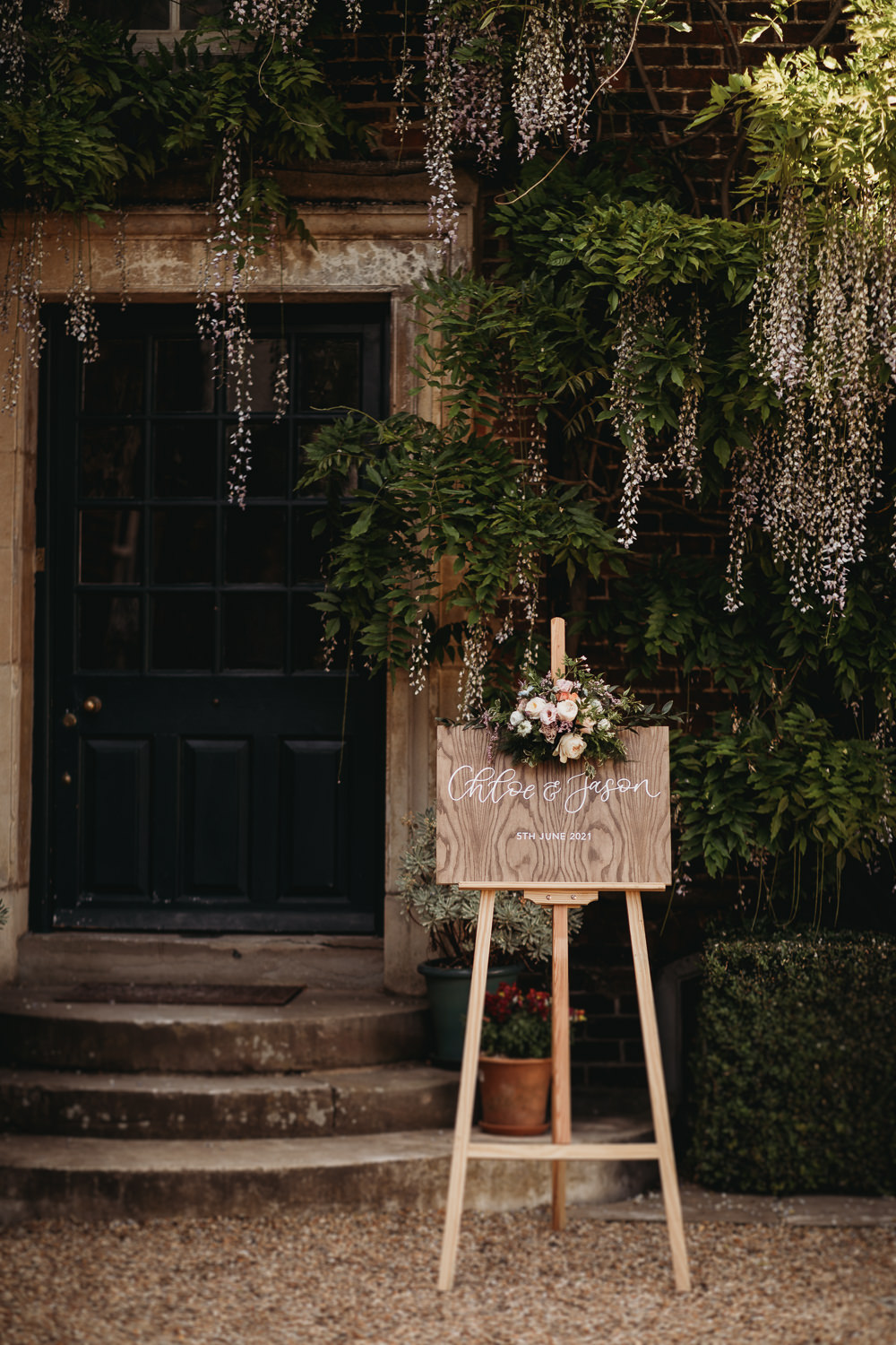 Wooden Sign Welcome Island Hall Wedding ThymeLane Photography