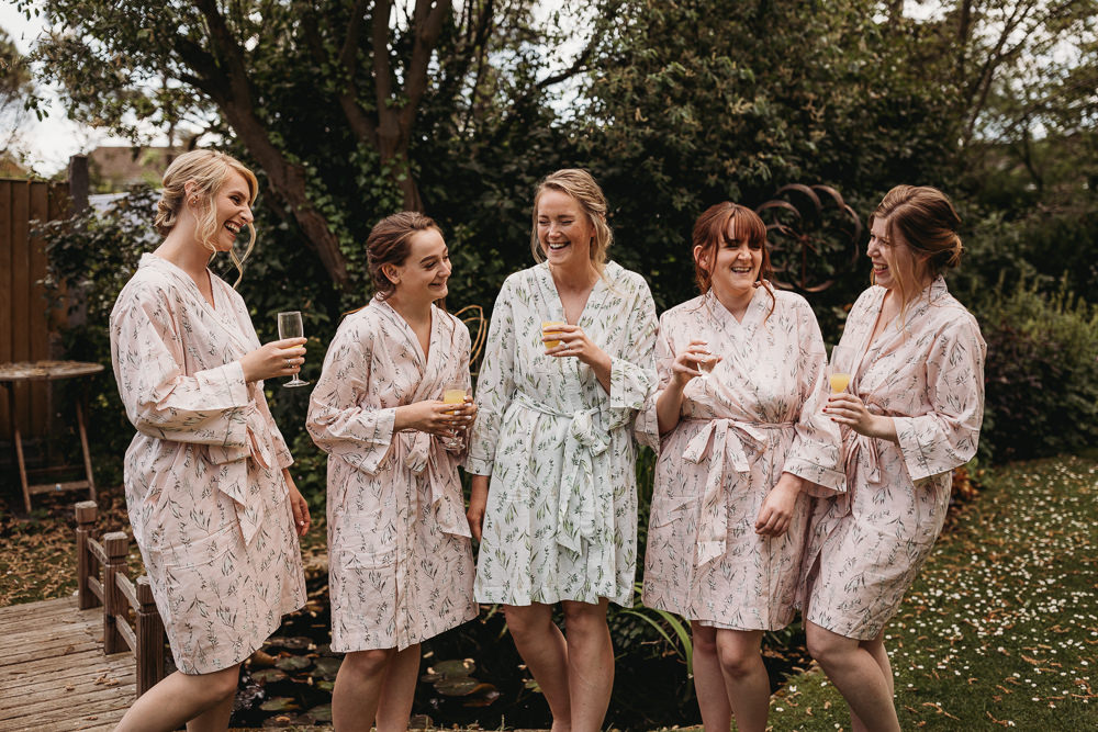 Bride Bridesmaids Dressing Gown Robe Island Hall Wedding ThymeLane Photography