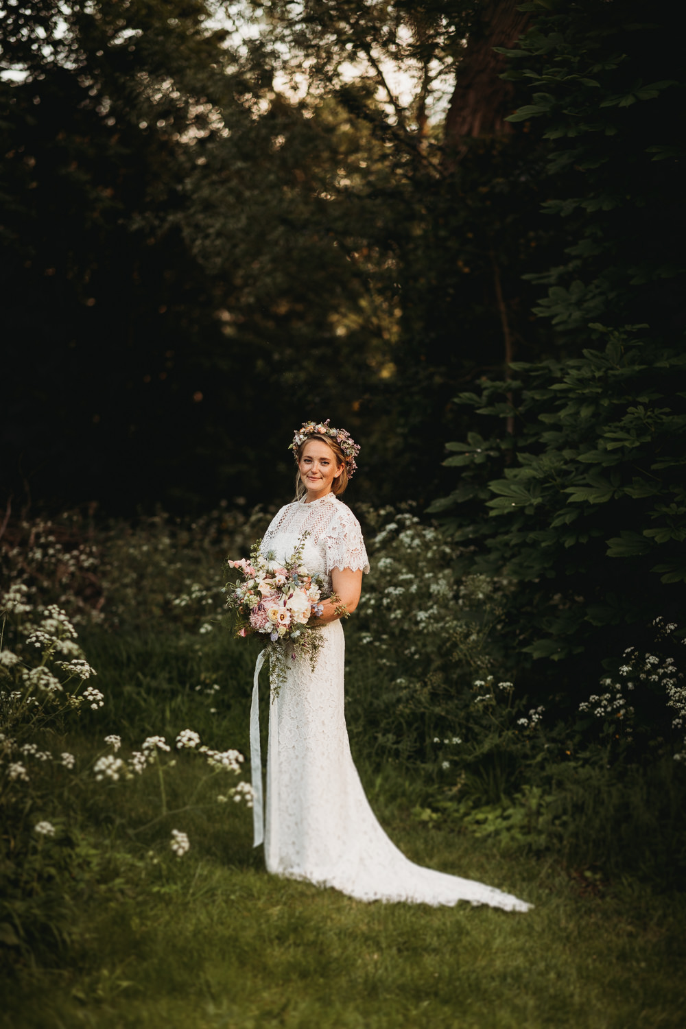 Dress Gown Bride Bridal Lace Cap Sleeves Island Hall Wedding ThymeLane Photography