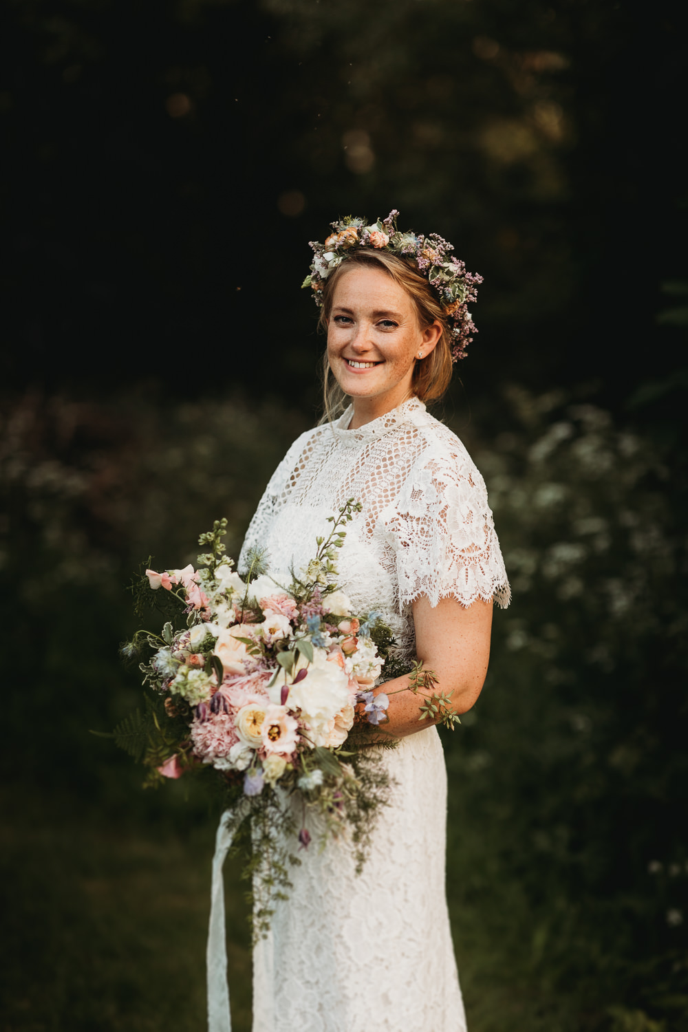 Dress Gown Bride Bridal Lace Cap Sleeves Island Hall Wedding ThymeLane Photography