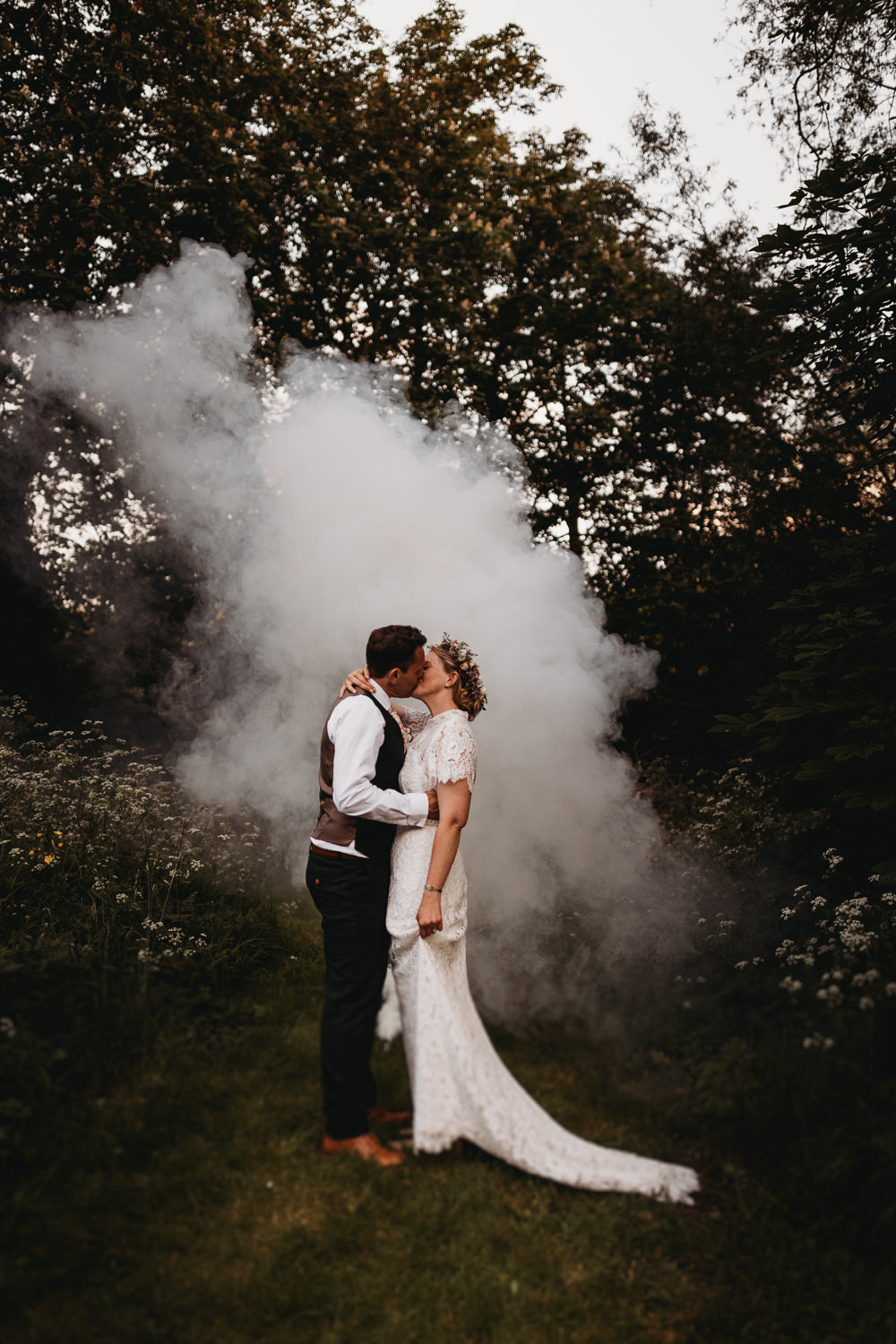 Smoke Bomb Island Hall Wedding ThymeLane Photography