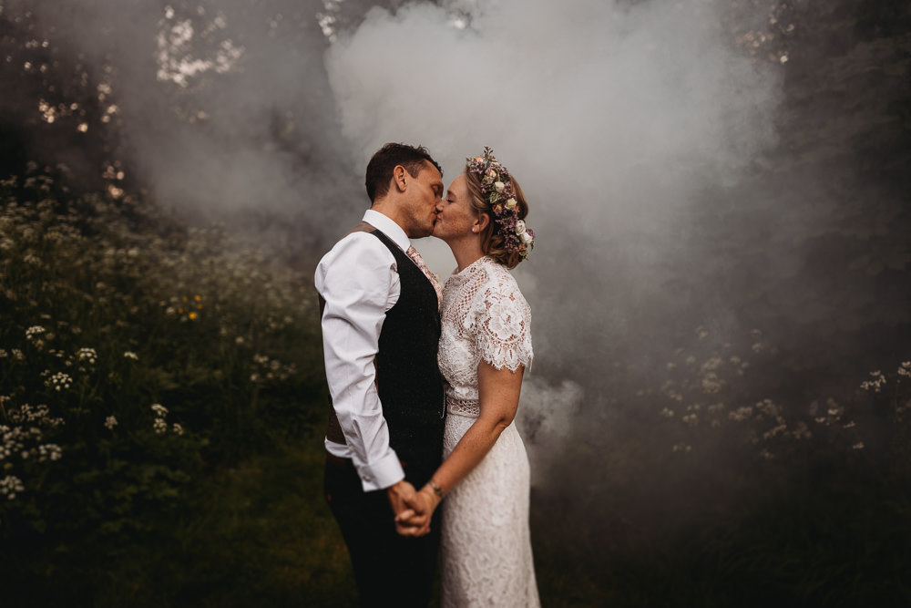 Smoke Bomb Island Hall Wedding ThymeLane Photography