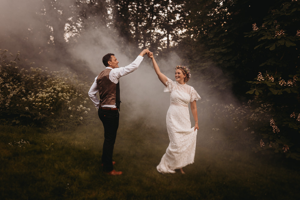 Smoke Bomb Island Hall Wedding ThymeLane Photography