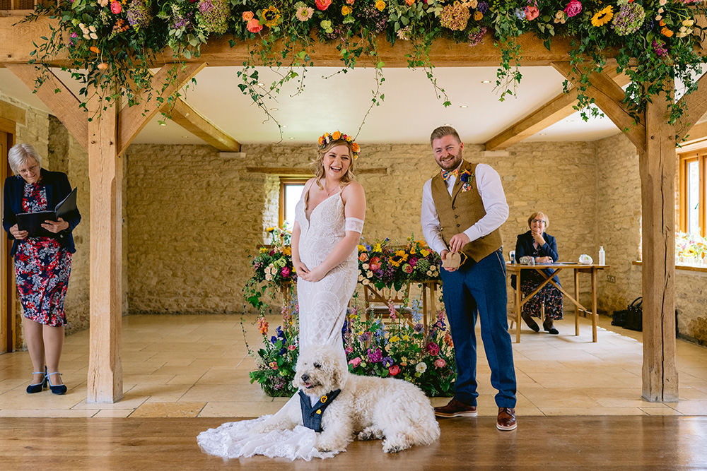 Meadow Flowers Colourful Decor Top Table Dog Pet Meadowscape Wedding Rich Howman Photography