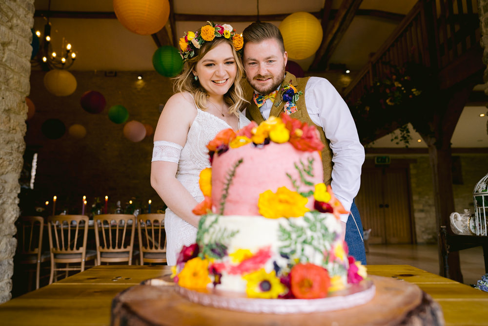 Flower Floral Cake Two Tier Log Stand Meadowscape Wedding Rich Howman Photography