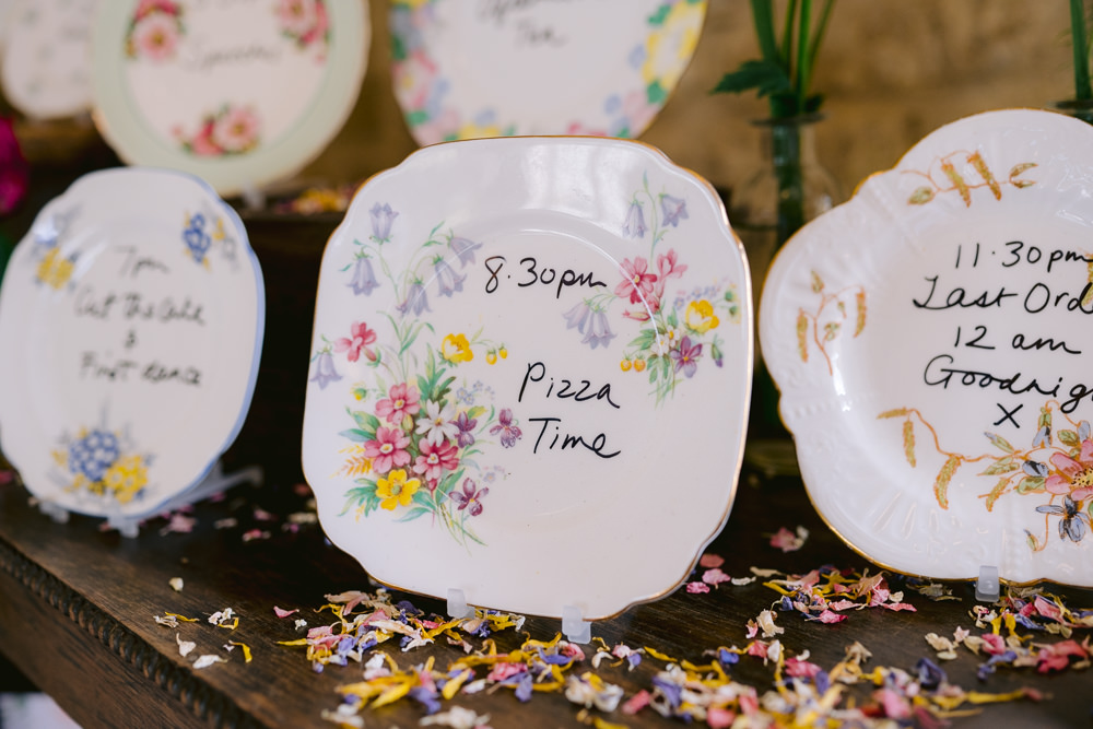 Vintage Plate Sign Order Of Day Meadowscape Wedding Rich Howman Photography