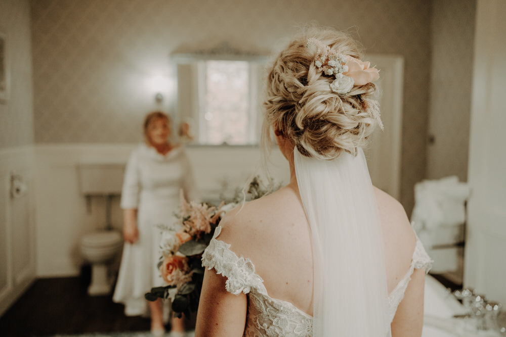 Bride Bridal Hair Style Up Do Veil Netherdale House Wedding Danielle Leslie Photography