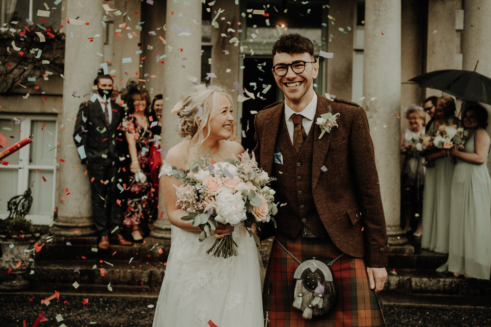 Confetti Throw Netherdale House Wedding Danielle Leslie Photography