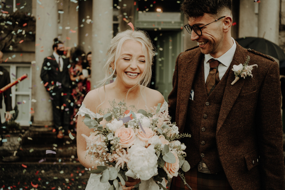 Confetti Throw Netherdale House Wedding Danielle Leslie Photography
