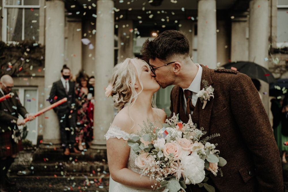 Confetti Throw Netherdale House Wedding Danielle Leslie Photography