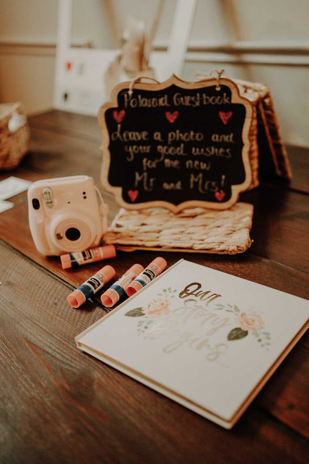 Polariod Guest Book Netherdale House Wedding Danielle Leslie Photography