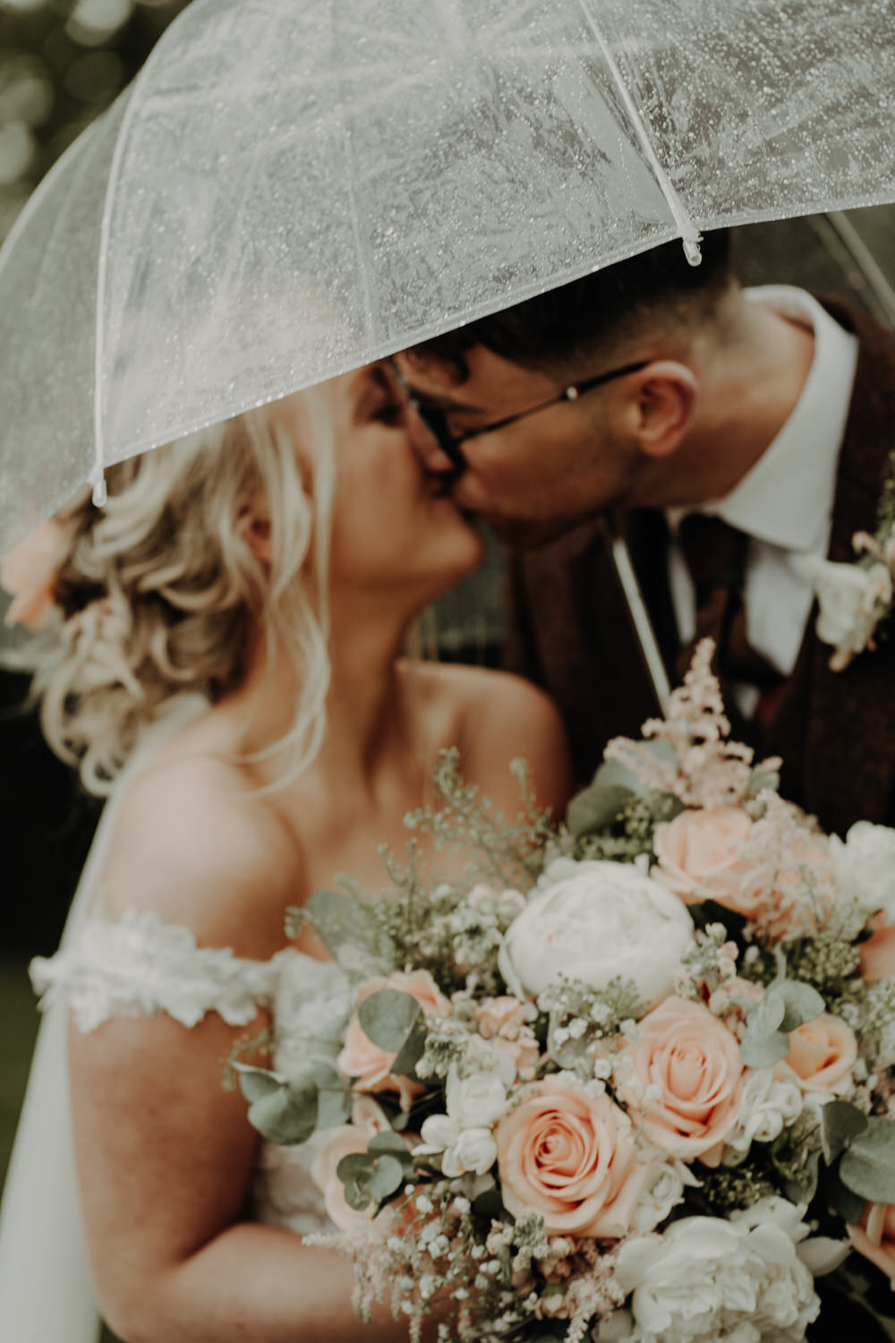 Netherdale House Wedding Danielle Leslie Photography Umbrella Rainy
