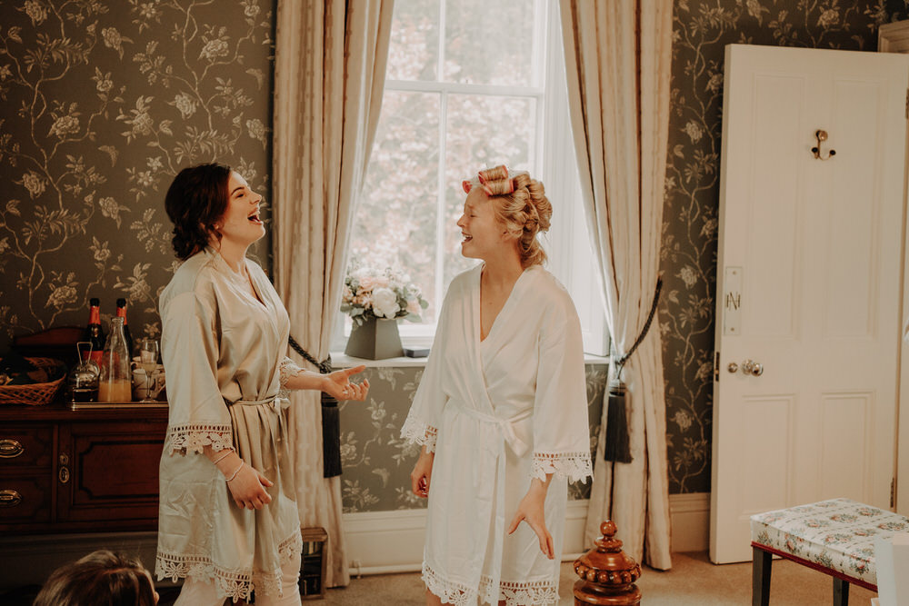 Bride Bridesmaid Dressing Gown Robe Netherdale House Wedding Danielle Leslie Photography