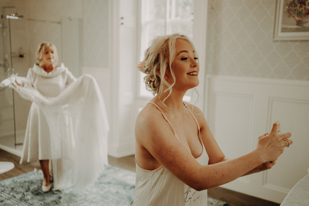 Bride Bridal Purfume Netherdale House Wedding Danielle Leslie Photography