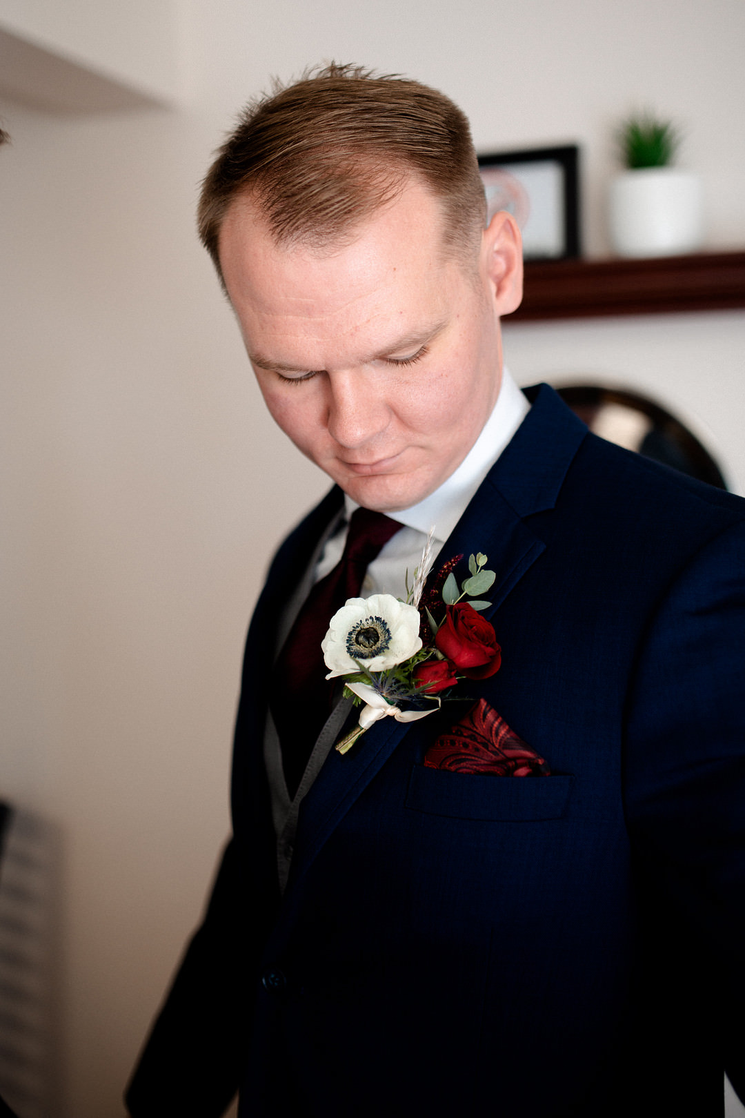 Groom Buttonhole Pittsburgh Fall Wedding Alexa Frankovitch Photography