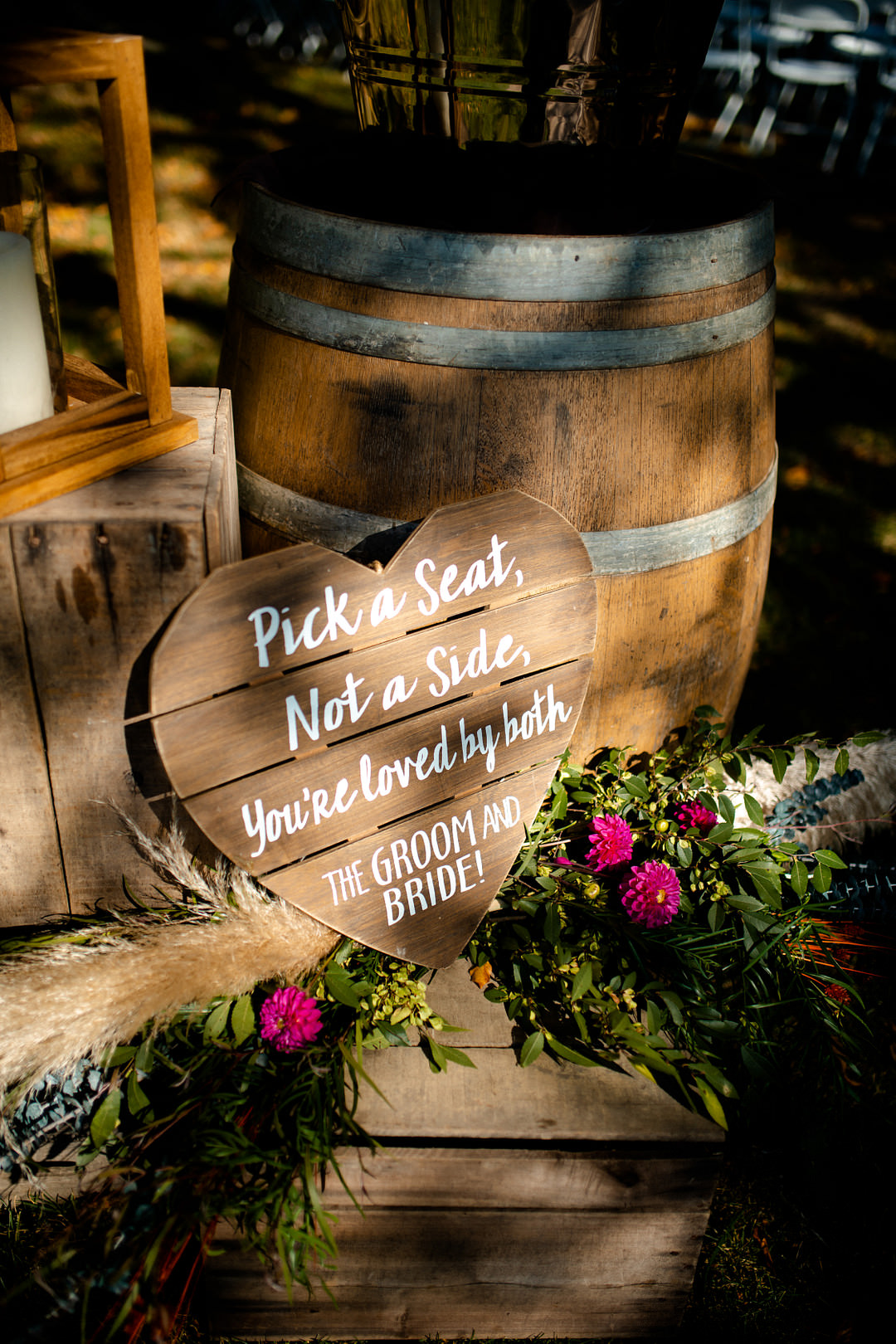 Ceremony Sign Heart Pittsburgh Fall Wedding Alexa Frankovitch Photography