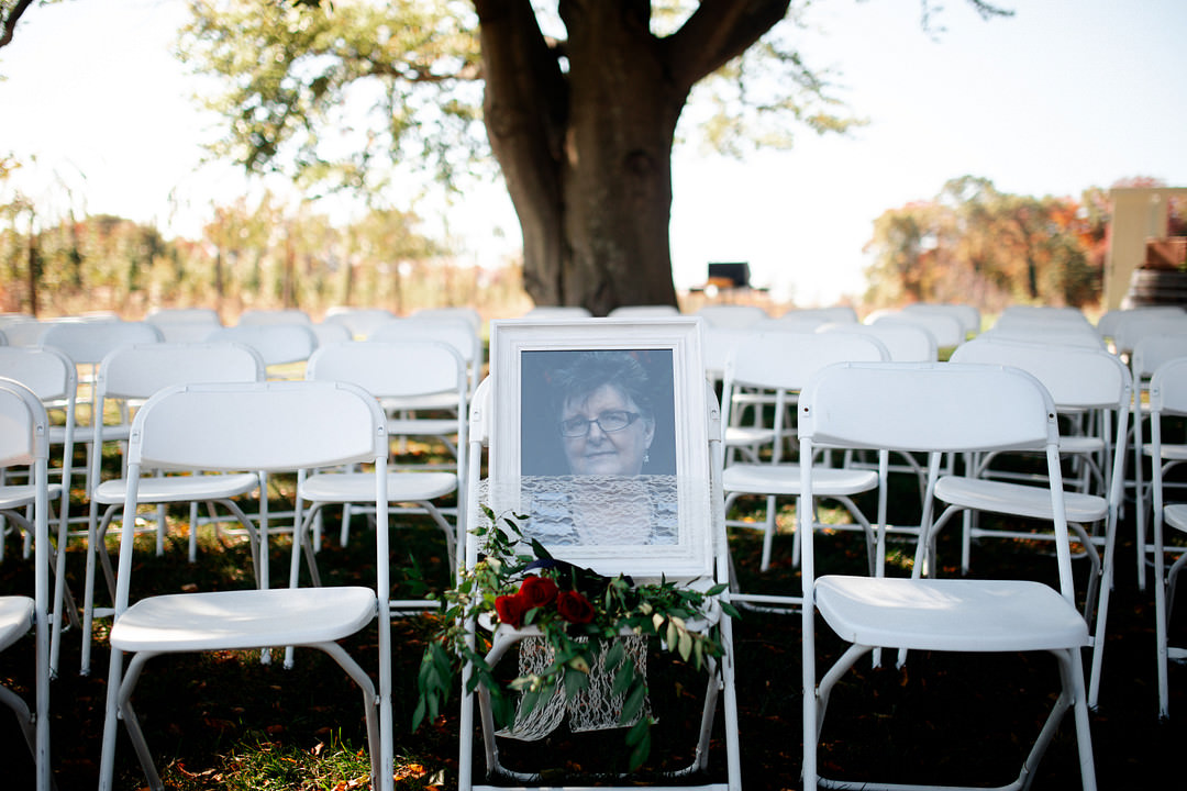 Memory Remember Chair Ceremony Pittsburgh Fall Wedding Alexa Frankovitch Photography