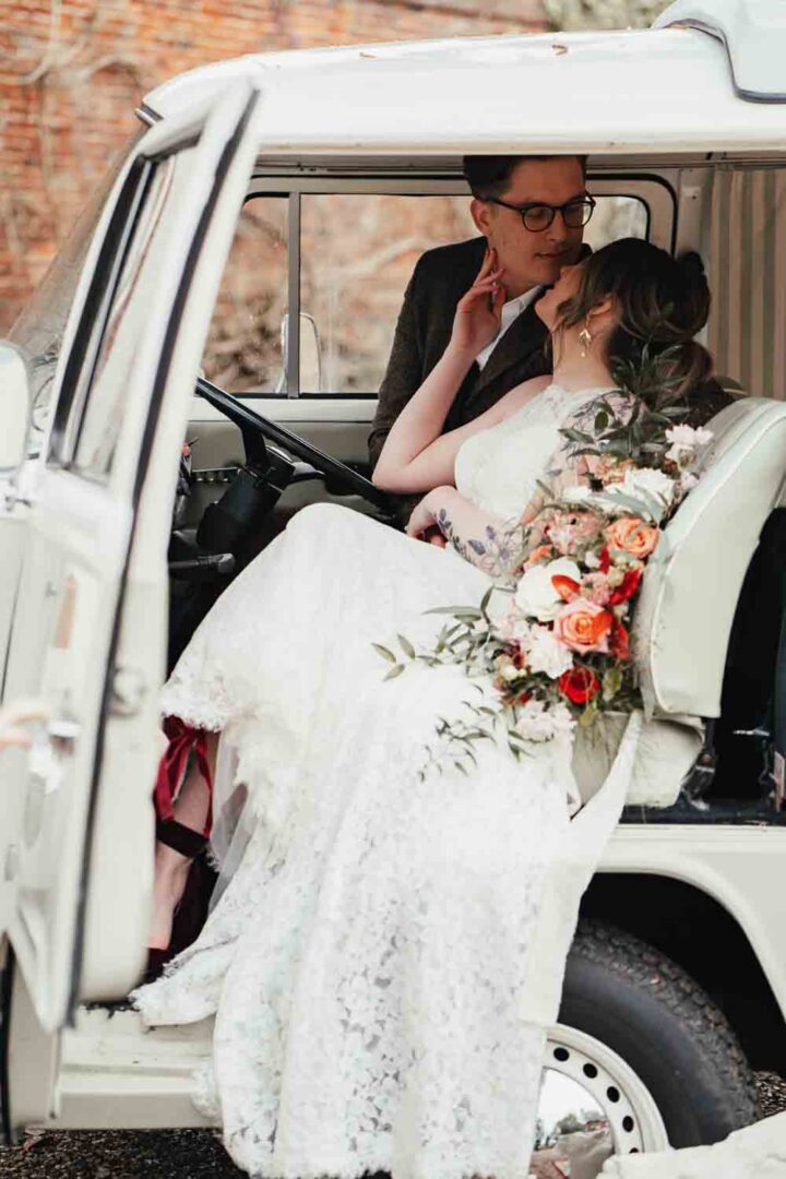 Campervan Transport Stanlake Park Wedding Suzy Elizabeth Photography