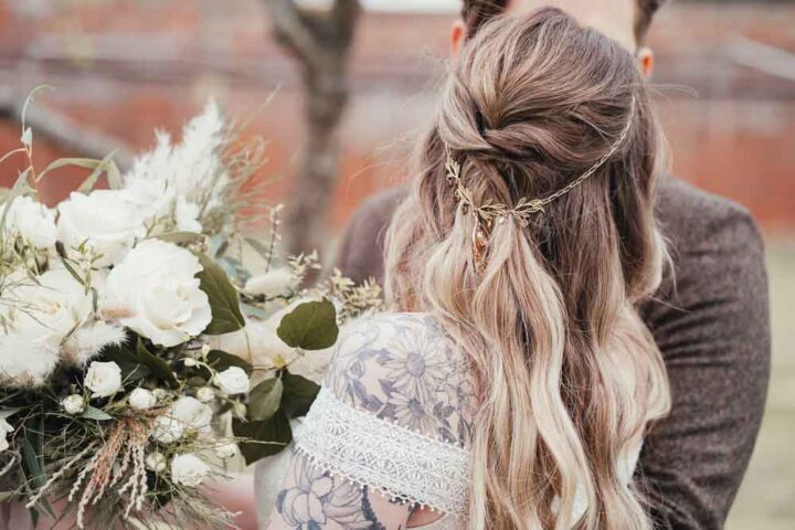 Bride Bridal Hair Style Half Up Half Down Stanlake Park Wedding Suzy Elizabeth Photography